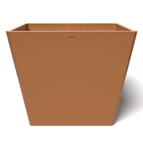 POTS&MORE Pflanztopf Prismo 50 (50 cm, quadratische Form, Farbe Terrakotta, Höhe 40,5 cm, Übertopf Kunststoff, für Zimmerpflanzen) VP025003 von POTS&MORE