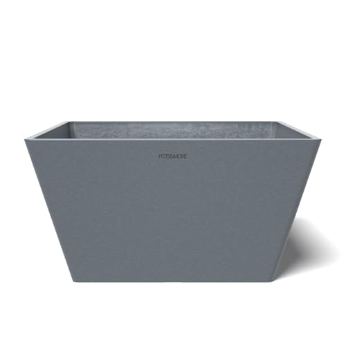 POTS&MORE Pflanztopf Prismo bowl 31 (ø 31 cm, eckiges Design, Farbe Grau, Höhe 16,3 cm, Übertopf Kunststoff, für Zimmerpflanzen) VP323101 von POTS&MORE