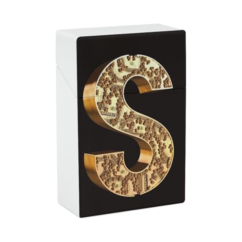 Gold Dollar Zeichen Zigarettenetui Premium Wasserdichte Zigarettenbox Harte Zigarren Schutzhülle Box Tragbare Zigarettenspitze Kompaktes und leichtes Design für Reisen Outdoor von POTSCBVW