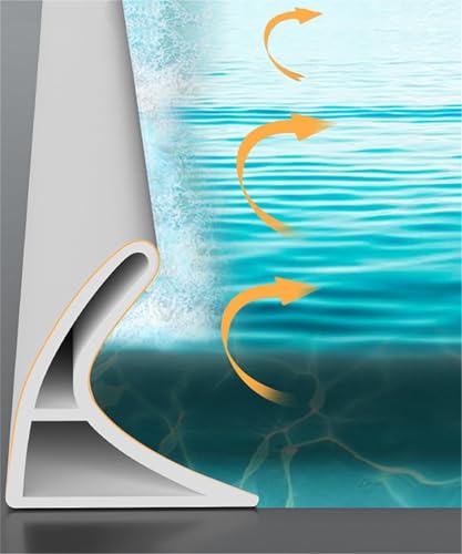 1,77 Zoll hohe selbstklebende Wasserbarriere for das Badezimmer, Küchenschwelle, Wasserdamm, stoppt Wasser, hält trocken und (8,2 Fuß/98,4 Zoll)(4.2FT/51.2INCH) von POTUBI
