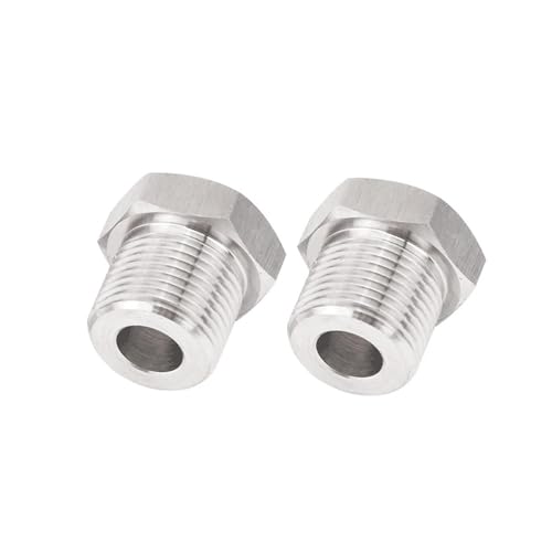 2 Stück 1/8 Zoll 1/4 Zoll 3/8 Zoll 1/2 Zoll 3/4 Zoll M8 M10 M14 M16 M18 metrisches Außen- auf Innengewinde, 304 Edelstahl-Rohrverschraubung, Buchsenreduzierstück (BSP1I4 auf M8x1)(BSP1I2 to M12x1.25) von POTUBI