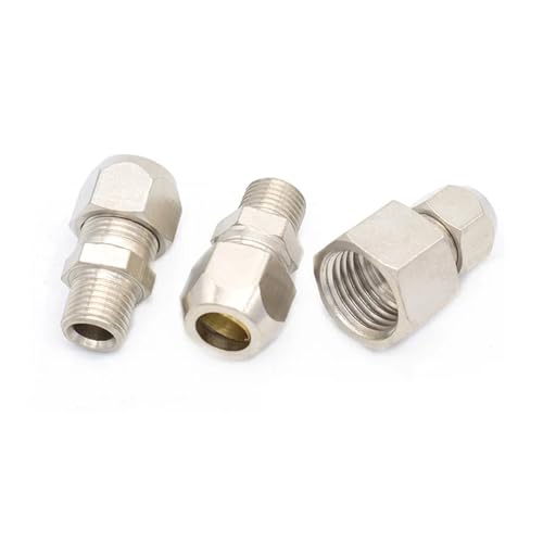 2 Stück metrische 10 x 1 mm 14 x 1,5 mm 16 x 1,5 mm 20 x 1,5 mm Innengewinde oder Außengewinde-Clip-Messingrohrverschraubungen (10 x 1 mm bis 8 mm, Innengewinde)(20x1.5mm to 10mm,Female Thread) von POTUBI