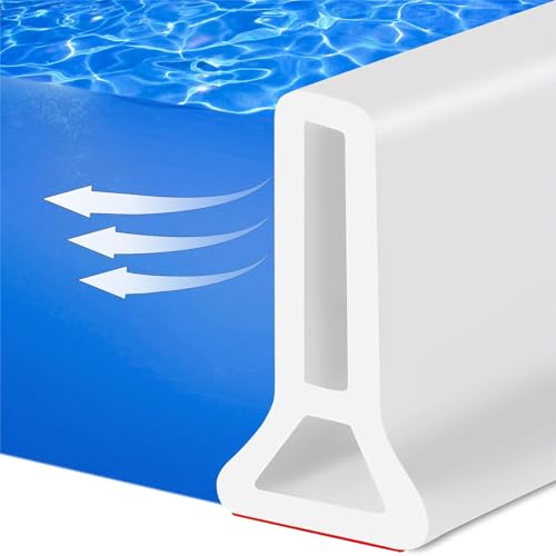 78,7 Zoll/2 m Wasserbarriere for Waschbecken, Duschschwelle, Wasserdamm (Grau, Höhe: 65 mm)(White,Height: 100mm) von POTUBI