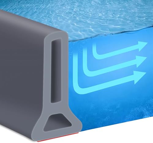 78,7 Zoll zusammenklappbarer Duschschwellen-Wasserdamm, 5/6,5/10 cm hohe Duschbarriere, Wasserstopper, Duschwasserschutz (Grau, Höhe: 65 mm)(Gray,Height: 65mm) von POTUBI