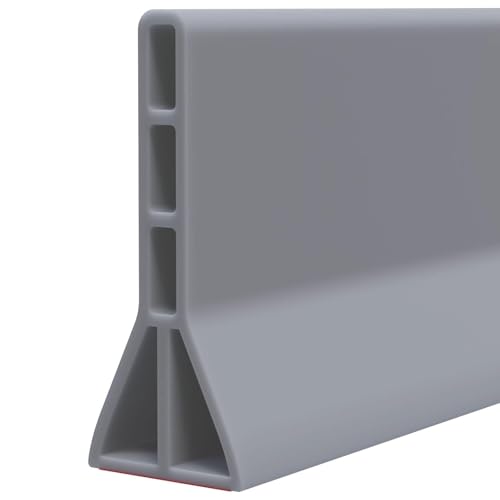 78 Zoll Duschschwellen-Wasserdammbarriere, 5/6,5/10 cm hoher Duschdamm-Wasserstopper for rahmenlose Duschtürunterseite (Grau, Höhe: 100 mm)(Gray,Height: 100mm) von POTUBI