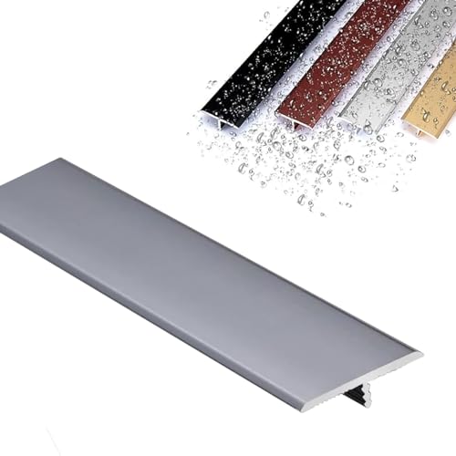 Aluminium-Bodenübergangsschwellenleiste, Aluminium-T-Formteil-Bodenübergangsleiste (rot, L900 x B20 mm)(Grey,L900*W33Mm) von POTUBI