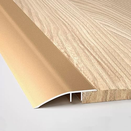 Aluminium-Bodenübergangsschwellenleiste, Bodenübergangsleiste, Fliesen zu Laminat-Teppichübergangsleiste, Bodenkanten-Abdeckleiste, Rampe/Grau/L 110 cm (Gold, L 95 cm)(Gold,L 100Cm) von POTUBI