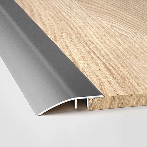 Aluminium-Bodenübergangsschwellenleiste, Bodenübergangsleiste, Fliesen zu Laminat-Teppichübergangsleiste, Bodenkanten-Abdeckleiste, Rampe/Grau/L 110 cm (Gold, L 95 cm)(Grey,L 145Cm) von POTUBI