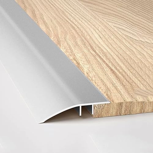 Aluminium-Bodenübergangsschwellenleiste, Bodenübergangsleiste, Fliesen zu Laminat-Teppichübergangsleiste, Bodenkanten-Abdeckleiste, Rampe/Grau/L 110 cm (Gold, L 95 cm)(Silver,L 115Cm) von POTUBI