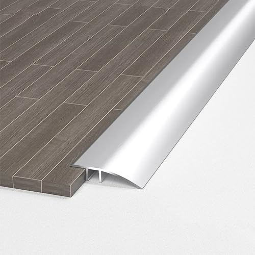 Aluminium-Bodenübergangsschwellenleiste, Eingangsbodenleiste, Türschwellenübergangsleiste, schwere Aluminium-Türschwellenleisten/Grau/L 95 cm (Grau, L 115 cm)(Silver,L 90Cm) von POTUBI