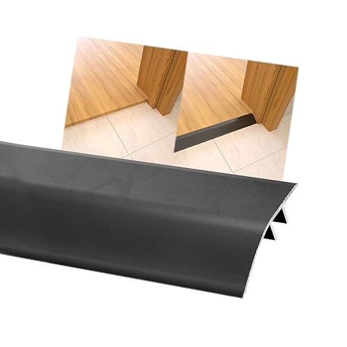 Aluminium-Bodenübergangsschwellenleiste, Rampen-Türschwellenreduzierer/Grau/145 cm (Gold, 135 cm)(Black,145Cm) von POTUBI