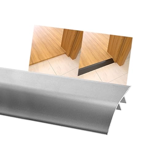 Aluminium-Bodenübergangsschwellenleiste, Rampen-Türschwellenreduzierer/Grau/145 cm (Gold, 135 cm)(Grey,115Cm) von POTUBI