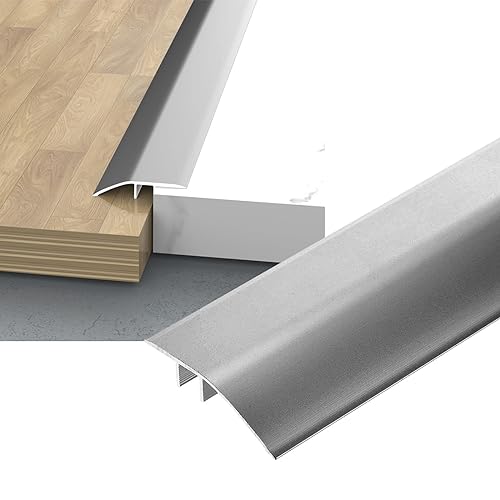 Aluminium-Bodenübergangsschwellenleiste, Schwellenübergangsleiste, Bodenleiste (Grau, B 4,3 x L 140 cm)(Grey,W4.3*L90 cm) von POTUBI