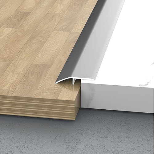 Aluminium-Bodenübergangsschwellenleiste, Türschwellenrampe, Aluminium-Bodenübergangsleiste/Grau/B4,3 * L100 cm (Grau, B4, cm)(Grey,W4.3*L110Cm) von POTUBI