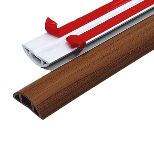Kabelkanal, selbstklebend, for Wand-, Eck-, Schreibtisch- und Fernsehgeräte, 2er-Pack, mehrere Farben, Größen (Rot, 3#)(Dark Brown,3#) von POTUBI