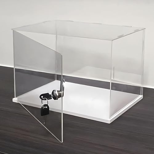 Klare Acryl-Vitrine, Acryl-Vitrine mit Schloss und Schlüssel, selbstmontierbare, klare Vitrine for Sammlerstücke (B20 cm (8 Zoll) x T10 cm (4 Zoll) x H10 cm (4 Zoll))(W20cm(8")xD20cm(8")xH20cm(8")) von POTUBI