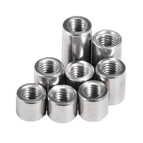 Lange runde Kupplungsmutter, Gewindestangenverbinder aus Edelstahl 304, mehrere Größen, Mehrfachpackung (M6 x 10 x 30, 2 Stück)(M6x10x8 5pcs) von POTUBI