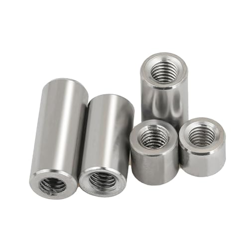 Lange runde Kupplungsmutter, Innengewinde-Kupplungsmuttern aus Edelstahl 304, Hülse, 2er-Pack M6 M8 M10 (M10XOD16X30 (2 Stück))(M10XOD16X20(2pcs)) von POTUBI
