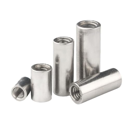 Lange runde Kupplungsmutter, runde Kupplungsmuttern aus Edelstahl M3-M16, Silber, Packung mit 3/5/10/21 Stück (3 Stück, M16 x 24 x 30)(3pcs,M10x16x20) von POTUBI