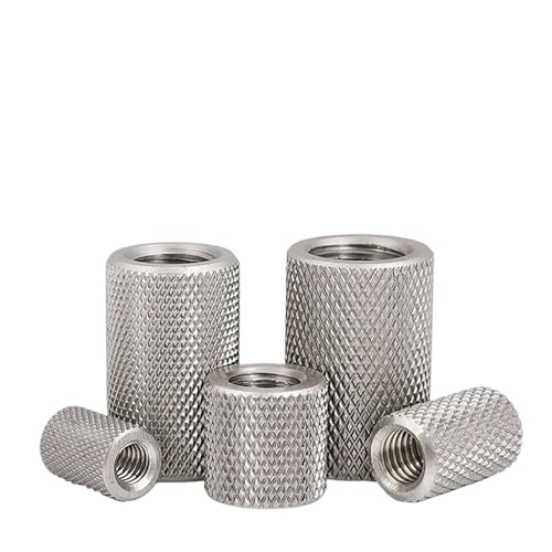 Lange runde Kupplungsmutter, runde Kupplungsmuttern aus Edelstahl M3-M16, Silber (M8 x 12 x 40, 3 Stück)(M6x10x20 6Pcs) von POTUBI