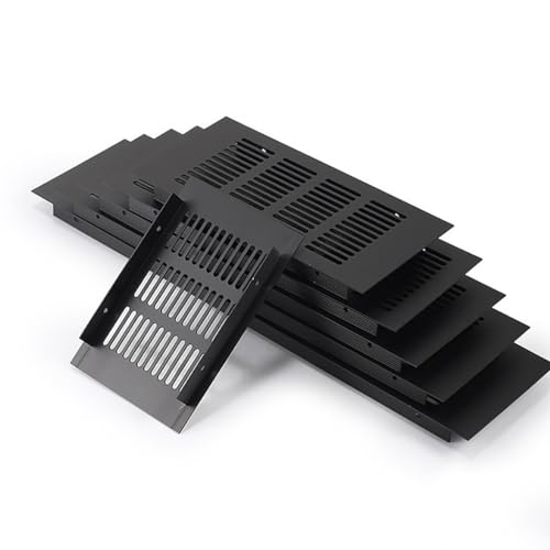 Lüftungsgitterabdeckung aus Metall, rechteckiges Lüftungsgitter aus Aluminiumlegierung, schwarz, mehrere Größen (80 x 400 mm)(80x200mm) von POTUBI