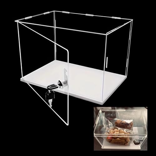 POTUBI Klare Acryl-Vitrine, 3 mm mit Schloss, Schutzvitrine aus klarem Würfel, alternative Glasvitrine, Vitrineständer (40 x 40 x 40 cm (16 x 16 x 16 Zoll))(10x10x15cm(4x4x6in)) von POTUBI