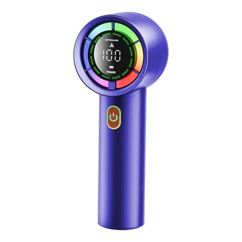 POTUBI Reise-Turbo-Ventilator, verstellbarer Turbo-Ventilator mit LED-Anzeige, wiederaufladbarer Handventilator, kleines Luftgebläse for Zuhause, Studio und Outdoor(Blue) von POTUBI