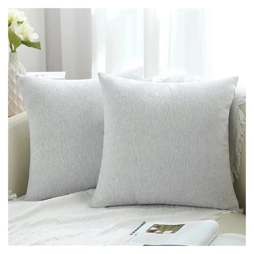 Schonbezug, Sofakissenbezüge, Sofakissenbezüge, Kissenbezug, 45 x 45 cm, Kissenbezug, dekorativer Überwurf, weicher Kissenbezug for Wohnzimmer, Sofa, Outdoor (grau, 30 x 50 cm)(Grey White,24x24inch(60 von POTUBI