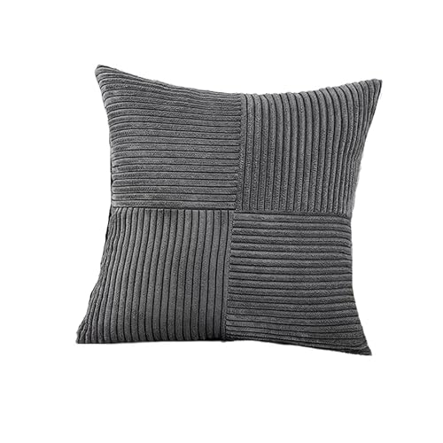 Schonbezug, Sofakissenbezüge, Sofakissenbezüge, gestreifte quadratische Kissenbezüge aus Cord, 45 x 45 cm, weiche Spleiß-Kissenbezüge for Couch, Bett, Stuhl, Heimdekoration (rot, 40 x 40 cm, 1 Stück)( von POTUBI