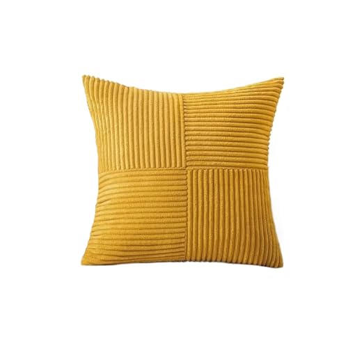 Schonbezug, Sofakissenbezüge, Sofakissenbezüge, gestreifte quadratische Kissenbezüge aus Cord, 45 x 45 cm, weiche Spleiß-Kissenbezüge for Couch, Bett, Stuhl, Heimdekoration (rot, 40 x 40 cm, 1 Stück)( von POTUBI