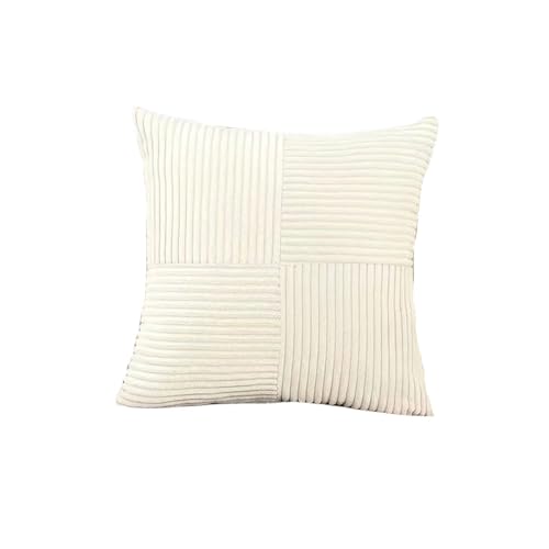 Schonbezug, Sofakissenbezüge, Sofakissenbezüge, gestreifte quadratische Kissenbezüge aus Cord, 45 x 45 cm, weiche Spleiß-Kissenbezüge for Couch, Bett, Stuhl, Heimdekoration (rot, 40 x 40 cm, 1 Stück)( von POTUBI