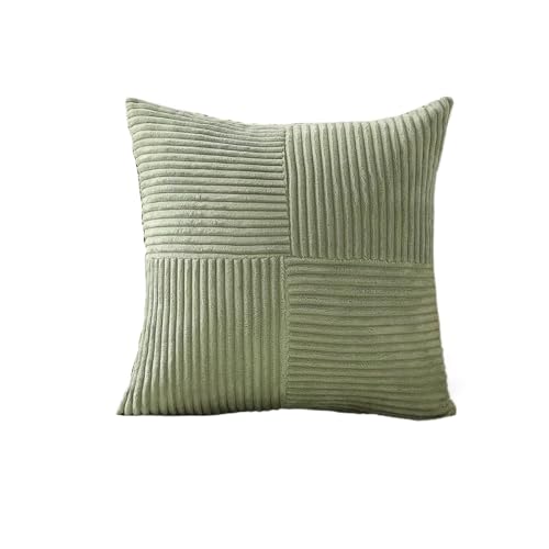 Schonbezug, Sofakissenbezüge, Sofakissenbezüge, gestreifte quadratische Kissenbezüge aus Cord, 45 x 45 cm, weiche Spleiß-Kissenbezüge for Couch, Bett, Stuhl, Heimdekoration (rot, 40 x 40 cm, 1 Stück)( von POTUBI