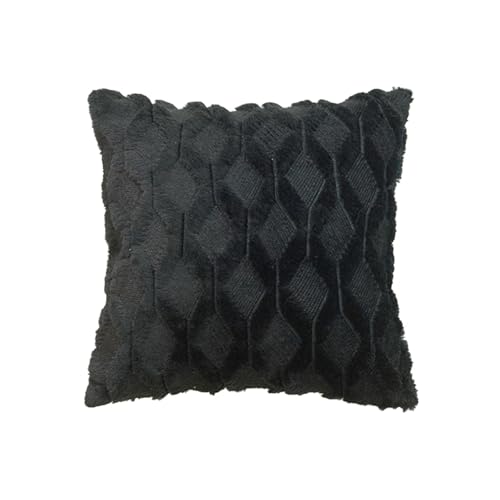 Schonbezug, Sofakissenbezüge, Sofakissenbezüge, weicher Plüsch-Kissenbezug, schwarze dekorative Kissen, Kissenbezüge, 45 x 45 cm, Kissenbezug for Sofa, Schlafzimmer, Stuhl, Heimdekoration (30 cm x 50 von POTUBI