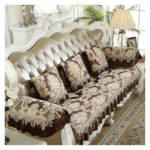 Schonbezug, Sofakissenbezüge, Vintage-Sofabezug, Jacquard, 3-Sitzer, Couchbezug, 2/4-Sitzer, Spitzen-Sofa-Schonbezüge, Sesseltuch for das Wohnzimmer (blau, Sitzbezug 80 x 160 cm)(Color 1,Seat cover 80 von POTUBI