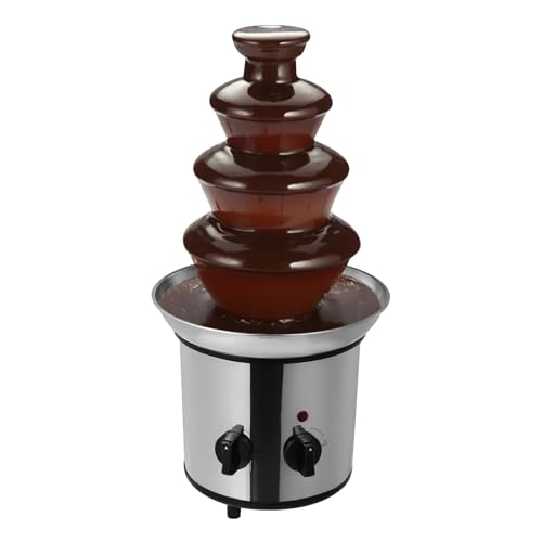 POTYYH 4 Ebenen Schokoladenbrunnen, 170W Elektrisch Schokobrunnen mit Warmhaltefunktion, 1.8L Edelstahl Schokoladen-Brunnen für Cafés, Hotels und Partys, Heiztemperatur 40℃ von POTYYH