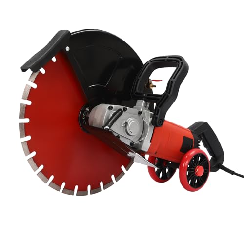 POTYYH 4000W Elektrische Betonsäge - Betonschneider mit Wasserpumpe & 2 Räder - Sägeblatt-Durchmesser 410 mm - Schnitttiefe 165 mm - Nassschneider 3000 U/min für Stein, Beton, Granit und Marmor von POTYYH