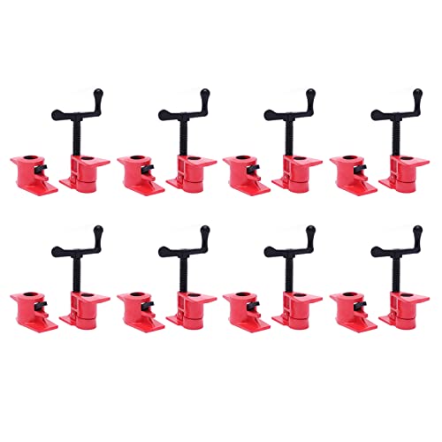 POTYYH 8 Stück Rohrschraubzwinge, 3/4 Zoll Rohr Schraubzwingen Set Schnellspanner Rohrzwingen Rohrklemmen Rohrschelle Metallklammer für Holzbearbeitung von POTYYH