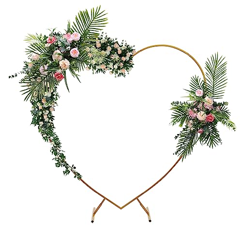 POTYYH Hochzeitsbogen 200x210 cm, Herz Ballonbogen Gold Traubogen Hochzeit Bogen Gestell Herzförmige Hintergrund Ständer für Fotografie, Hochzeiten, Geburtstagsfeiern POTYYH Hochzeitsbogen 200x210 cm, Herz Ballonbogen Gold Traubogen Hochzeit Bogen Gestell Herzförmige Hintergrund Ständer für Fotografie, Hochzeiten, Geburtstagsfeiern von POTYYH