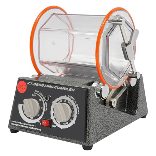 POTYYH Poliermaschine für Schmuck, 60W Poliertrommel mit 0-60min Timer, Kugelmühle 5-stufige Drehzahl Rotary Tumbler 500-3000U/min für Gold-, Silber- und Kupferschmuck POTYYH Poliermaschine für Schmuck, 60W Poliertrommel mit 0-60min Timer, Kugelmühle 5-stufige Drehzahl Rotary Tumbler 500-3000U/min für Gold-, Silber- und Kupferschmuck von POTYYH