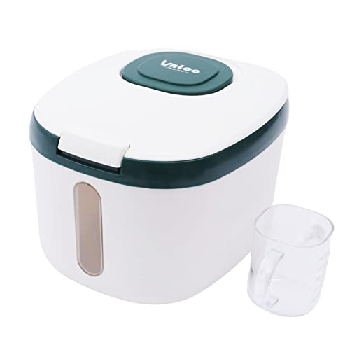 POTYYH Reisbehälter - 5kg Küche Aufbewahrungsbox mit Deckel, Luftdicht Getreidebehälter mit Messbecher, Vorratsbehälter für Getreide Hülsenfrüchte und Mehl von POTYYH