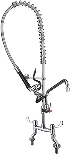 POUGEO Gastro Wasserhahn Gastronomie Küchenarmatur I 4-8zoll Zweiloch Deckmontage I Doppel Drehgriff Schalten | Gastro Handbrause mit Zubehör | 12 Zoll Schwenkauslauf | Gastroarmatur 47zoll Höhe POUGEO Gastro Wasserhahn Gastronomie Küchenarmatur I 4-8zoll Zweiloch Deckmontage I Doppel Drehgriff Schalten | Gastro Handbrause mit Zubehör | 12 Zoll Schwenkauslauf | Gastroarmatur 47zoll Höhe von POUGEO