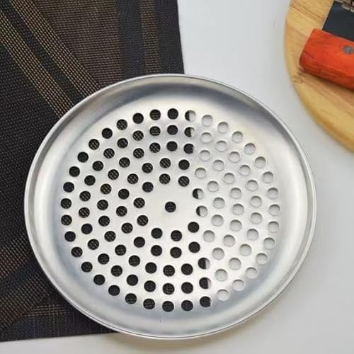 16-Zoll-Aluminiumlegierung perforiertes Pizza-Backblech, gebratene Hähnchenflügel, perforierte Aluminiumplatte for den Haushalt, rund von POVVFRTY