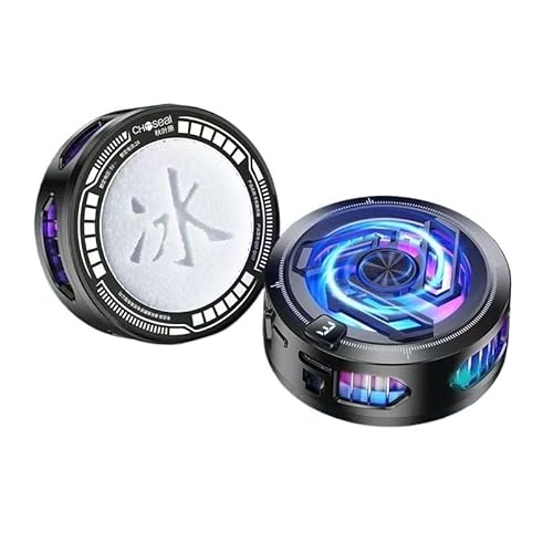 POVVFRTY Eisbedeckter Telefonkühler mit magnetischem Rückclip und Halbleiterkühlung, geräuschloses Kühlgerät(Black) von POVVFRTY