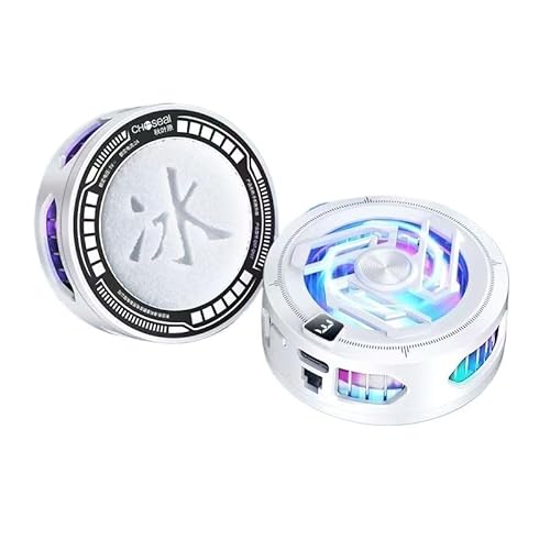 POVVFRTY Eisbedeckter Telefonkühler mit magnetischem Rückclip und Halbleiterkühlung, geräuschloses Kühlgerät(White) von POVVFRTY