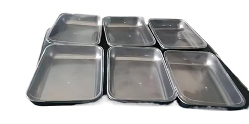 POVVFRTY Frischhaltebox aus lebensmittelechtem Edelstahl, Deckel, Stand-Picknickbox, rechteckige Form, 6 Stück von POVVFRTY