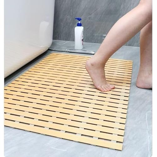 POVVFRTY Große Badezimmer-Anti-Rutsch-Matte, Duschraum, Duschraum, wasserdichte Fußmatte, Hotel-WC, Badezimmer, Dusche, Anti-Fall-Fußmatte(Yellow) von POVVFRTY