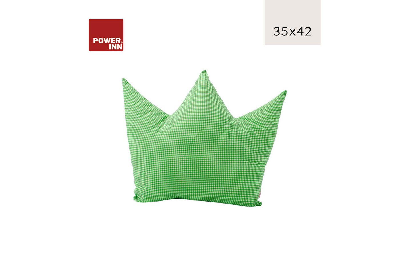 POWER INN Dekokissen POWER INN Kronenkissen, ca. 42x35cm, Grün kariert von POWER INN