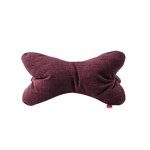 POWER INN Leseknochen de Luxe ca. 46x25cm | Nackenkissen als Buchstütze und Lesekissen | 30°C waschbar aus hochwertigem Polsterstoff (Aubergine, 53% Baumwolle / 47% Polyester) von POWER INN