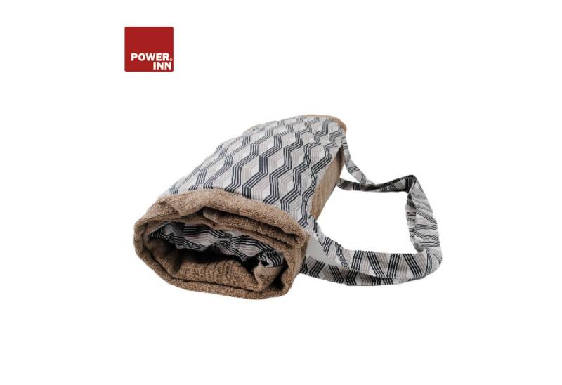 POWER INN Strandtuch POWER INN Strandtuchtasche ca. 95x178cm, Beige, Liegehandtuch 3 in 1, (2-St), herausnehmbares Innenkissen von POWER INN