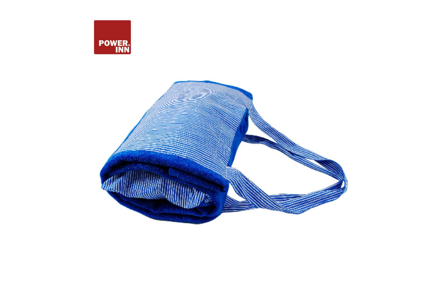 POWER INN Strandtuch POWER INN Strandtuchtasche ca. 95x178cm, Blau, Liegehandtuch 3 in 1, (2-St), herausnehmbares Innenkissen von POWER INN